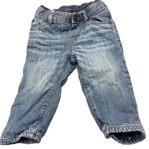 vintage baby gap layered jeans light blue wash pocket elastic size 12-18 READ